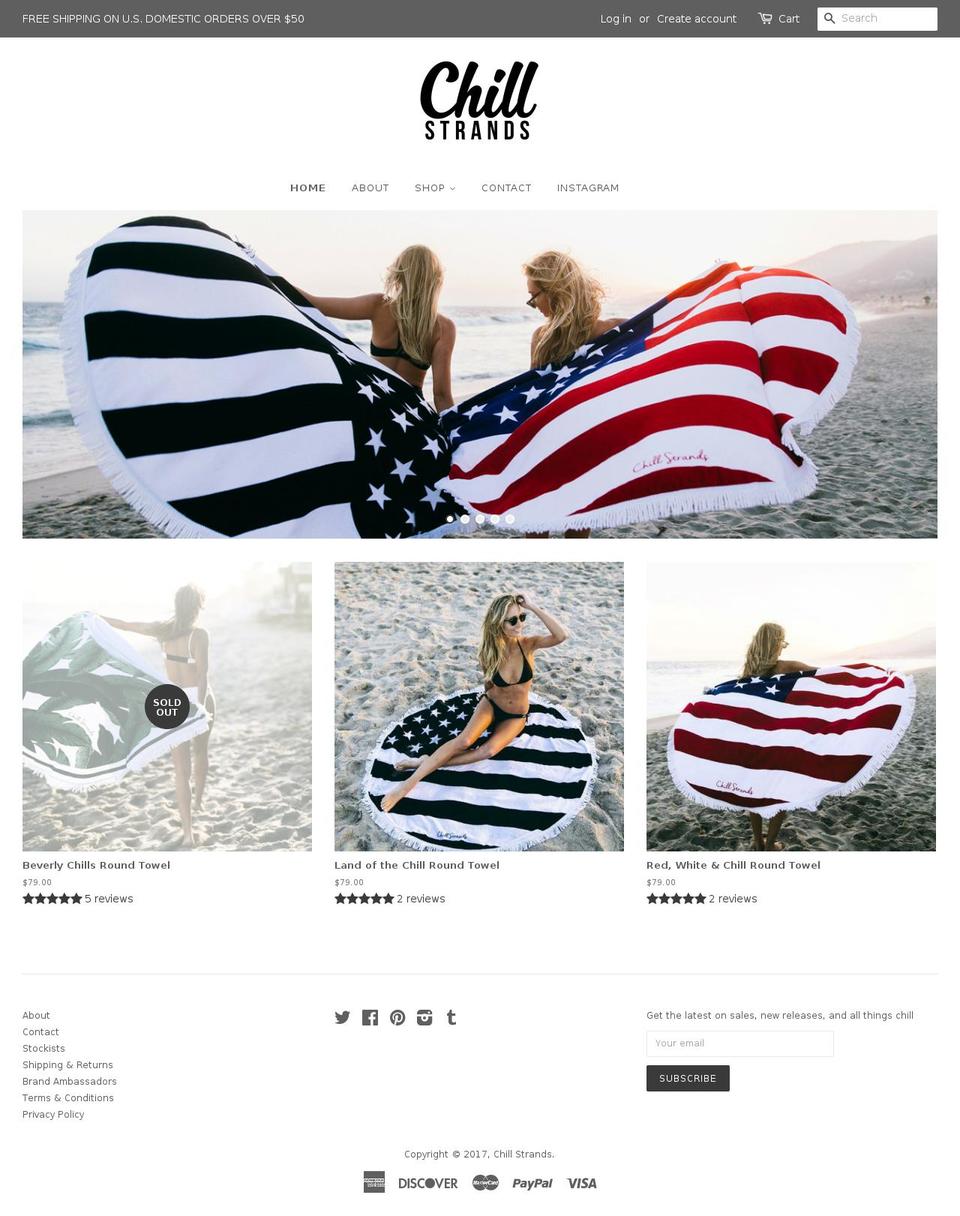 chill-strands.myshopify.com shopify website screenshot