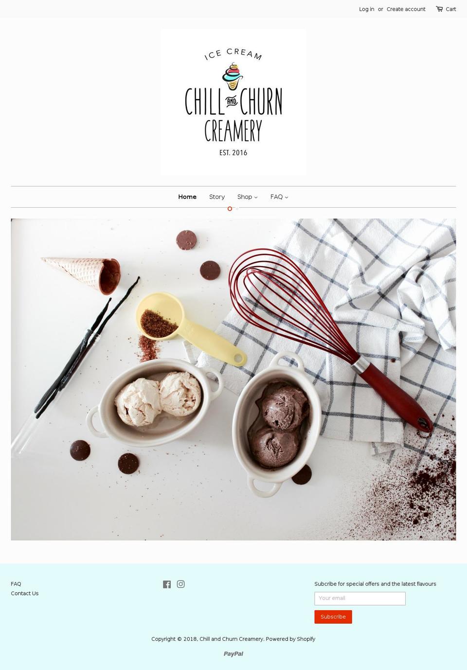 chillandchurn.com shopify website screenshot