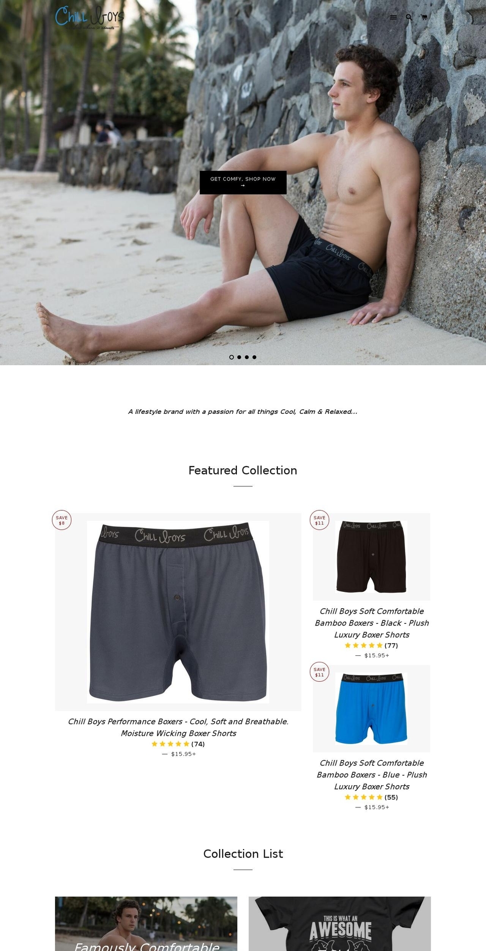 chillboys.com shopify website screenshot