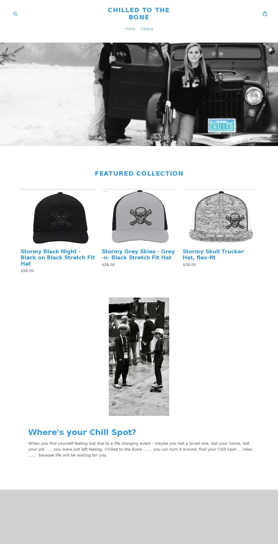 chilledtothebone.com — Shopify storefront screenshot