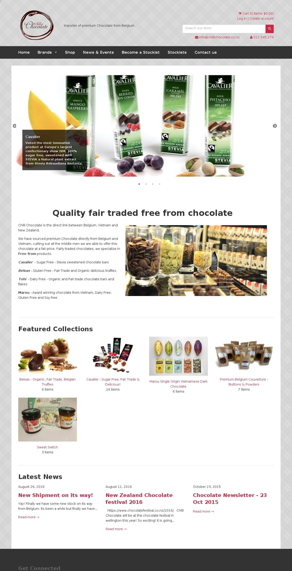 chillichocolate.co.nz shopify website screenshot