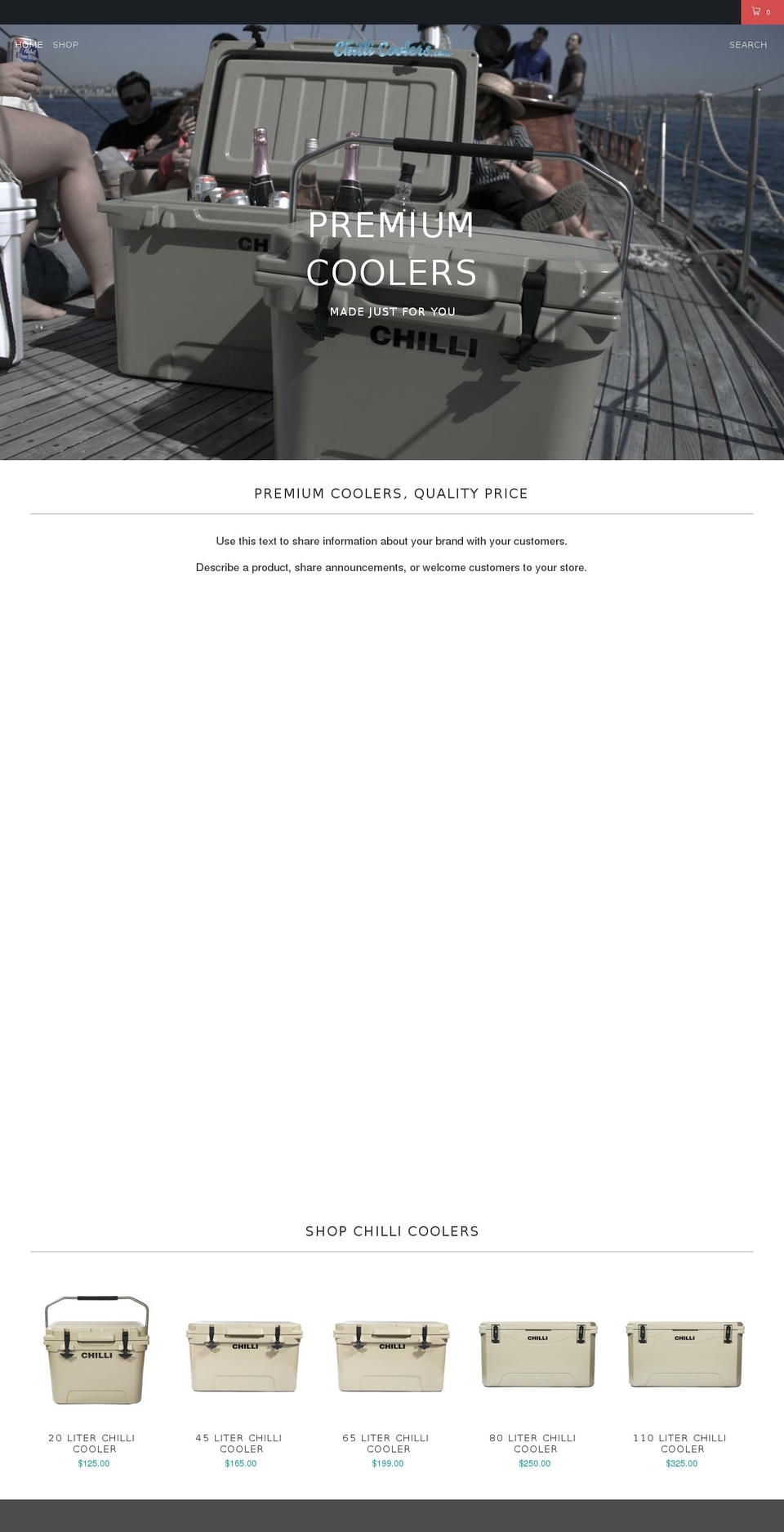 chillicoolers.com — Shopify storefront screenshot