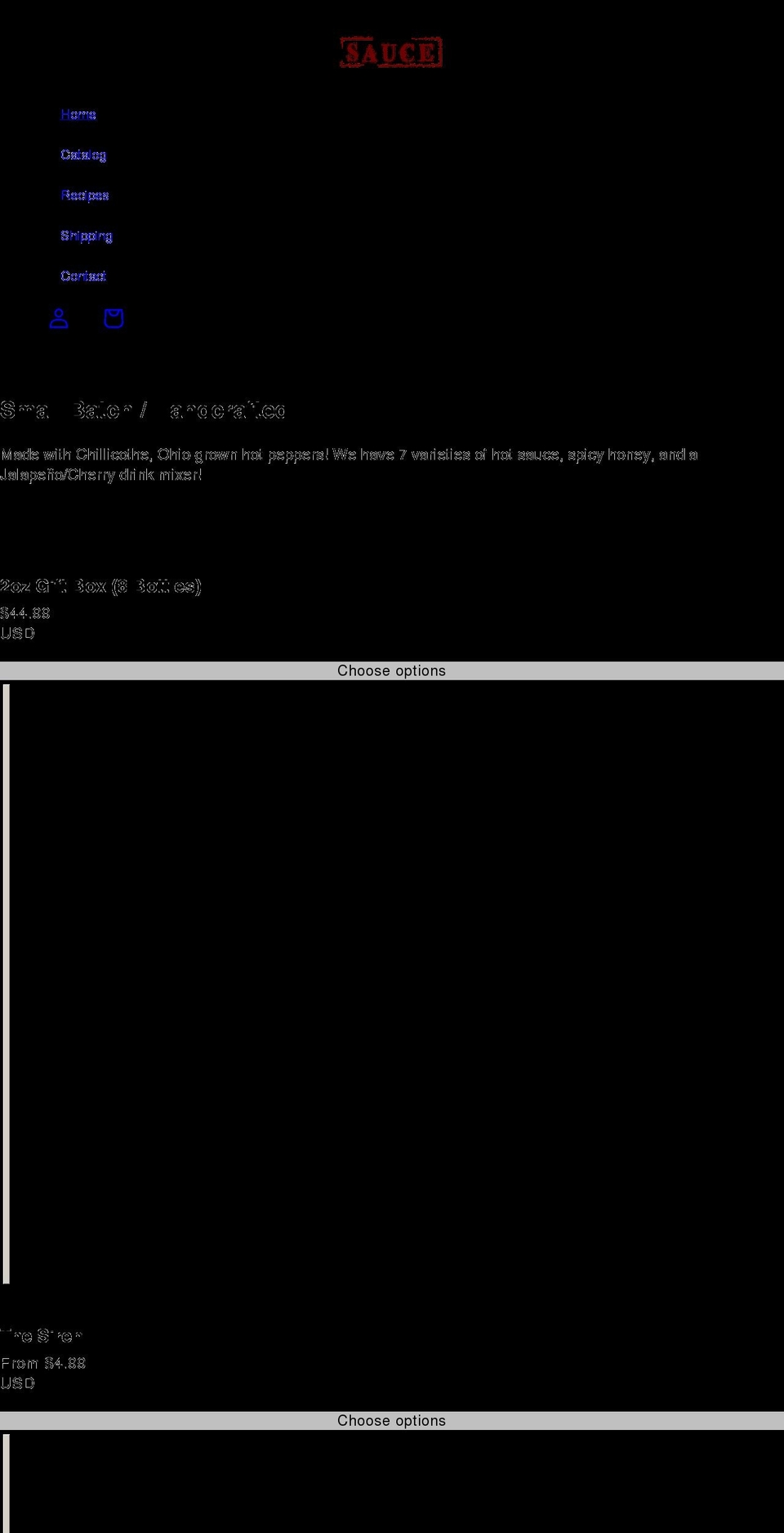 chillicothesauceco.com shopify website screenshot