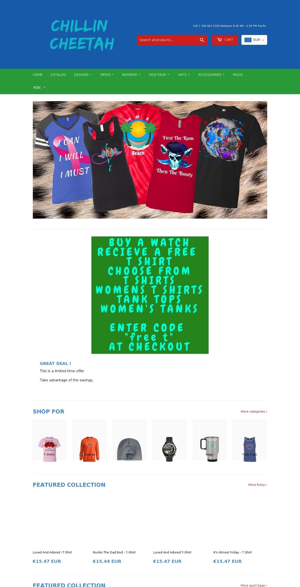 chillincheetah.com — Shopify storefront screenshot