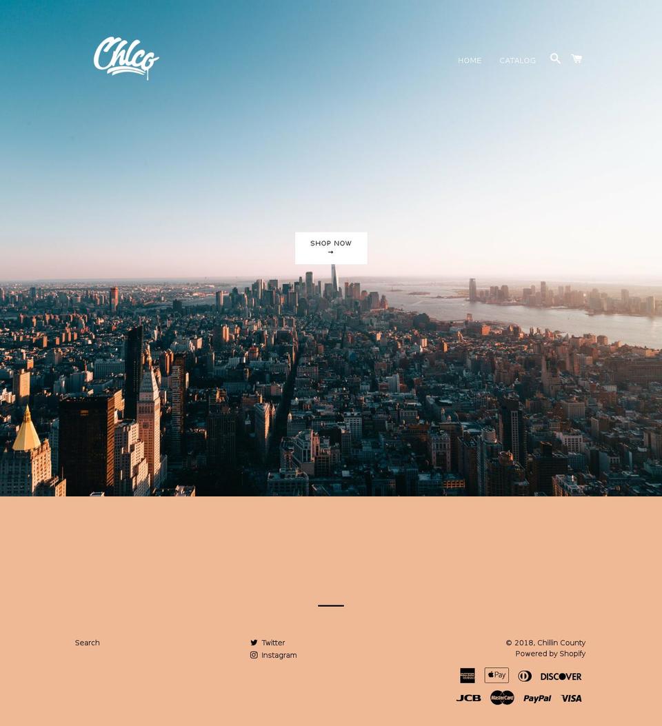 chillincounty.com shopify website screenshot