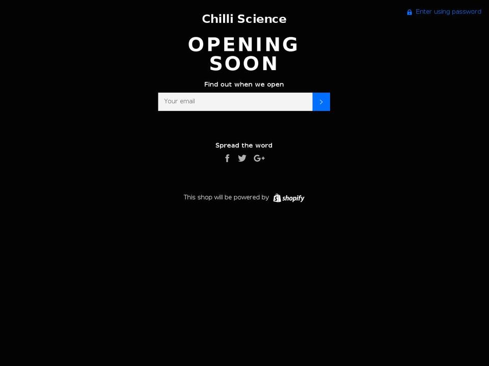chilliscience.com shopify website screenshot