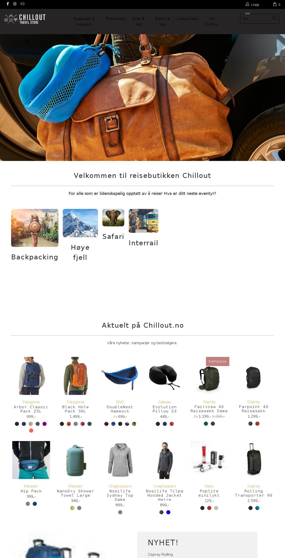 chillout.no shopify website screenshot