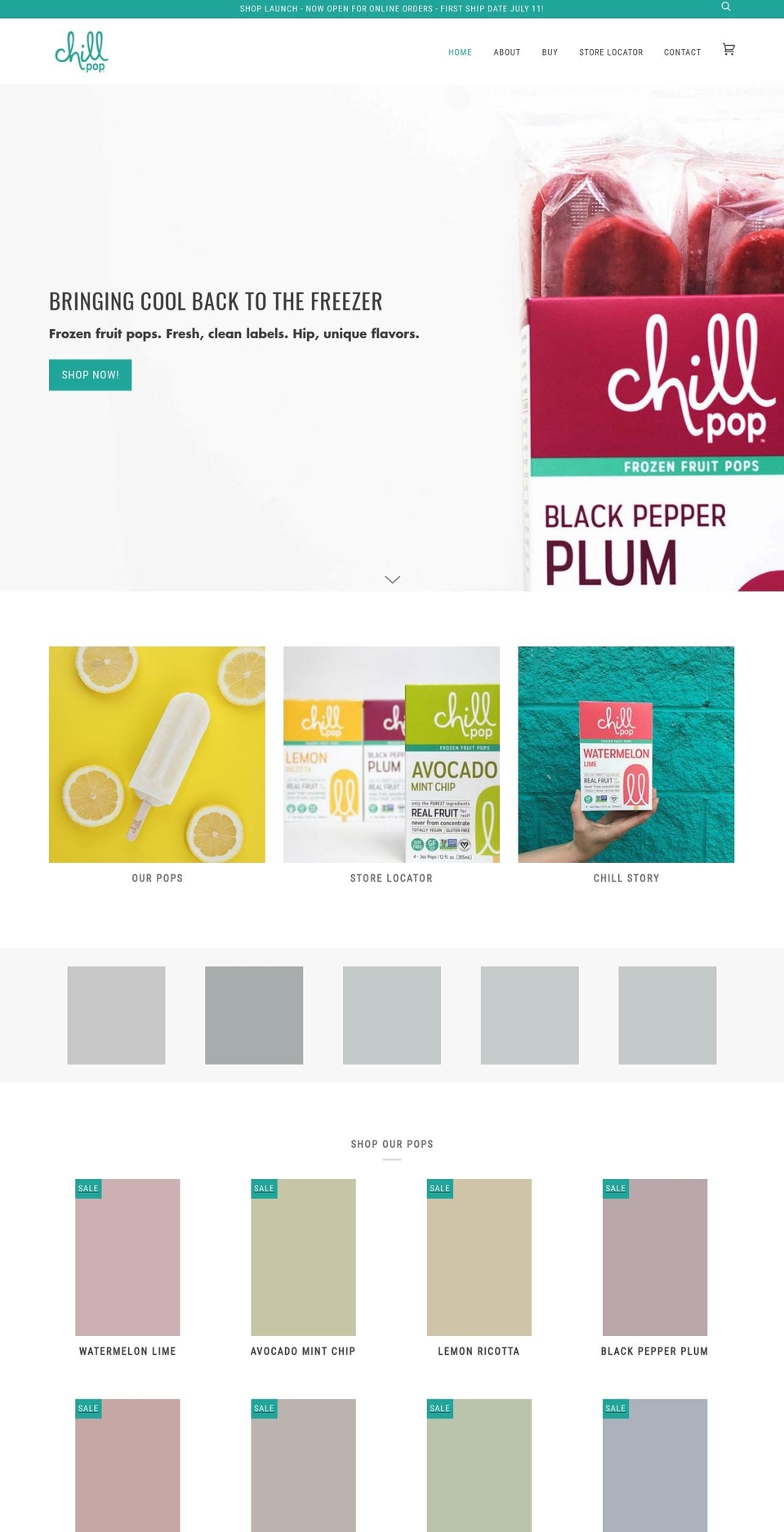 chillpopshop.com — Shopify storefront screenshot
