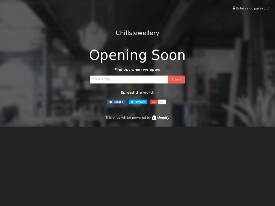 chillsjewellery.com shopify website screenshot