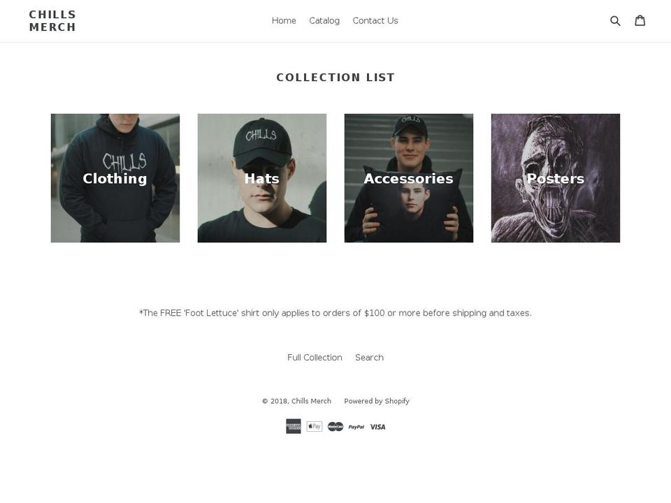 chillsmerch.com — Shopify storefront screenshot