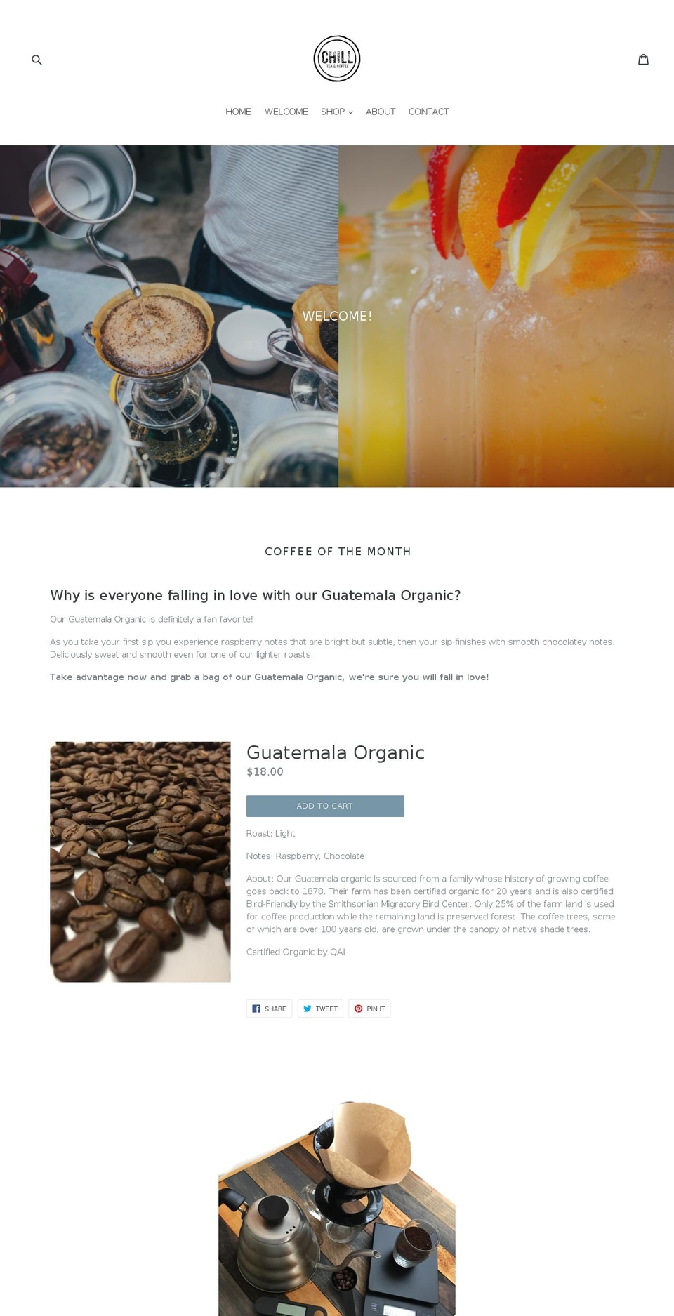 chillteaandcoffee.com shopify website screenshot