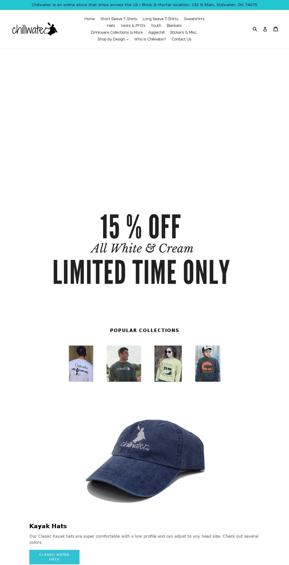 chillwaterapparel.com shopify website screenshot