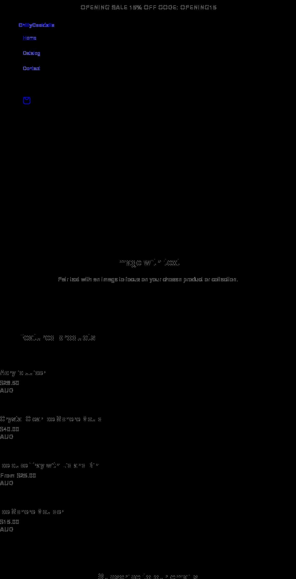 chillycocktails.com shopify website screenshot