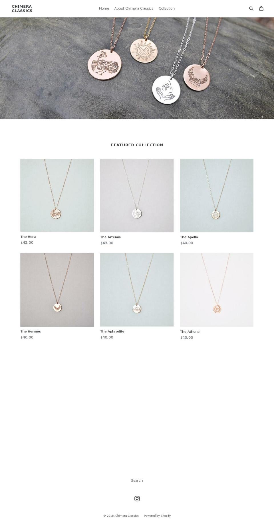chimeraclassics.com — Shopify storefront screenshot