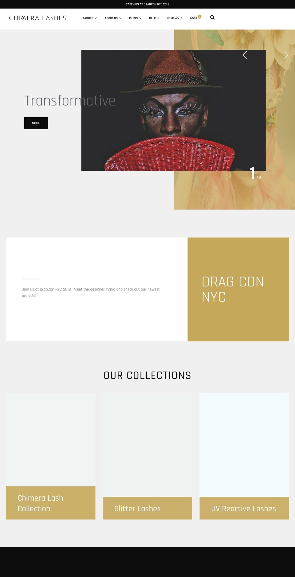 chimeralashes.com — Shopify storefront screenshot