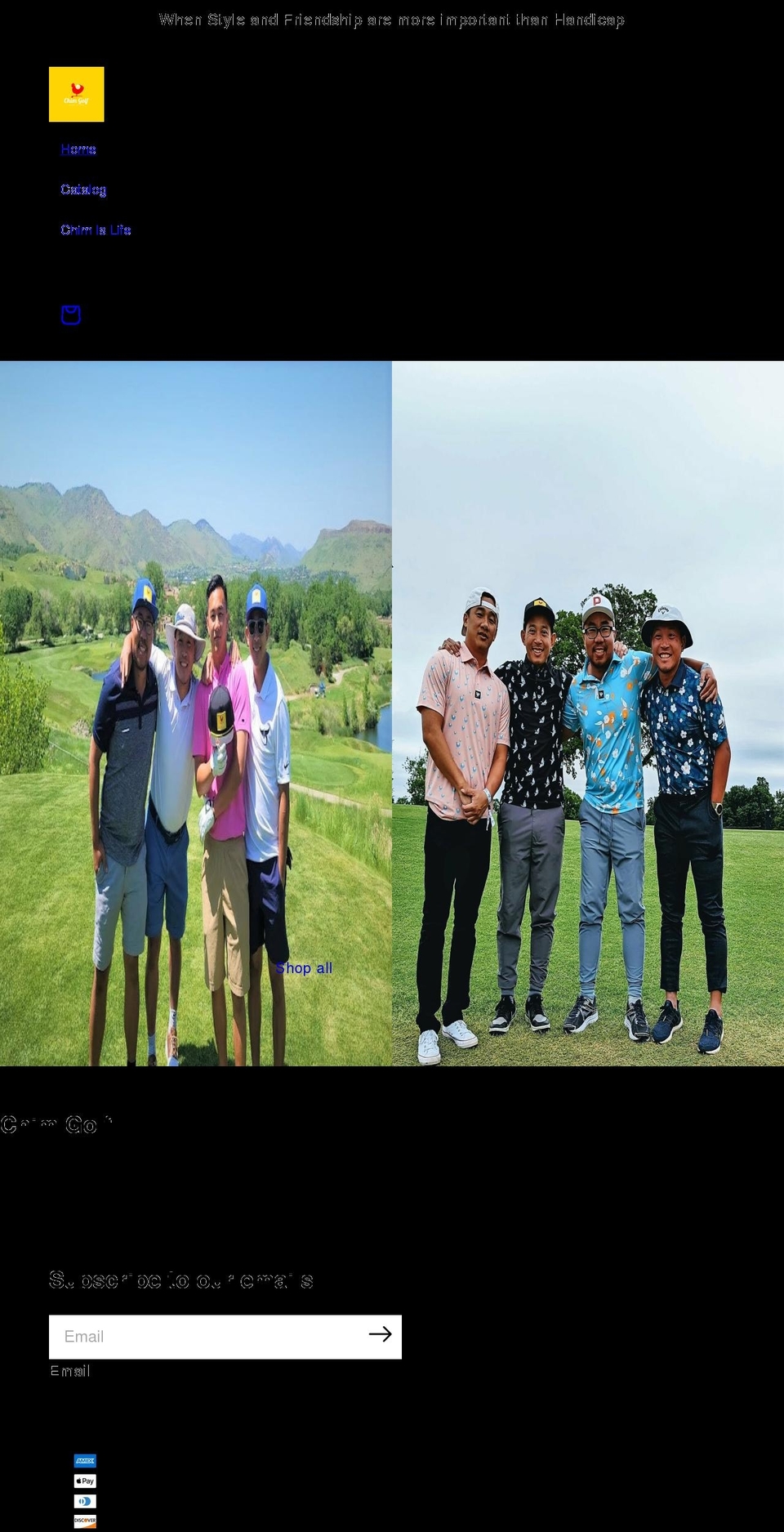 chimgolfapparel.com shopify website screenshot