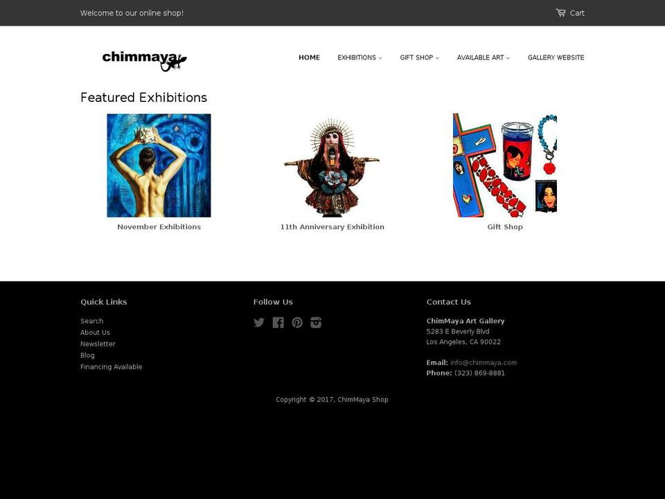 chimmayastore.com shopify website screenshot