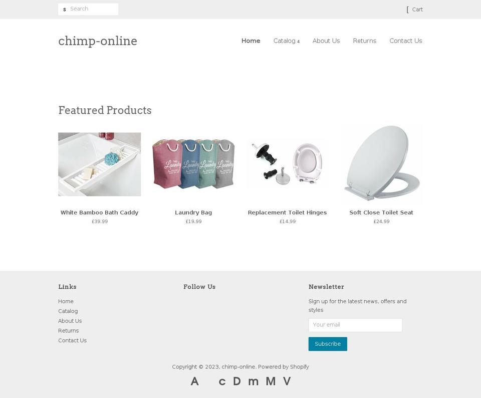 chimp-online.co.uk shopify website screenshot