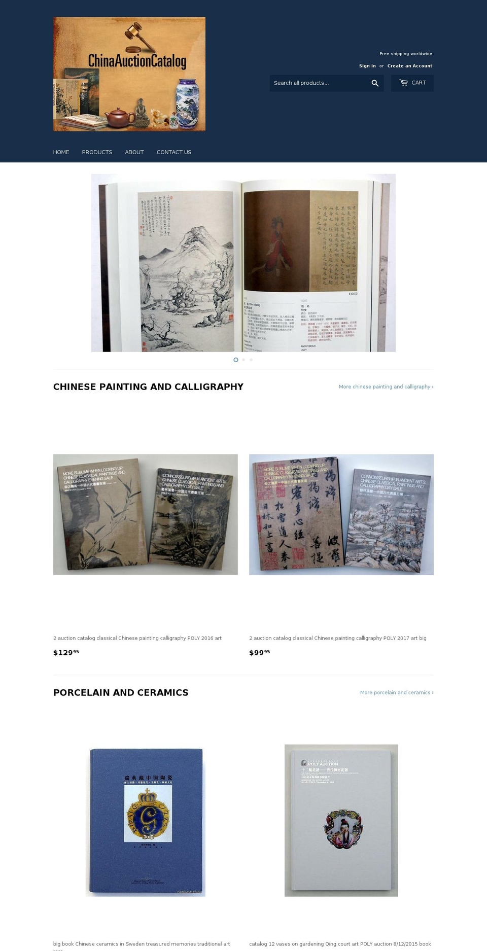 chinaauctioncatalog.com — Shopify storefront screenshot