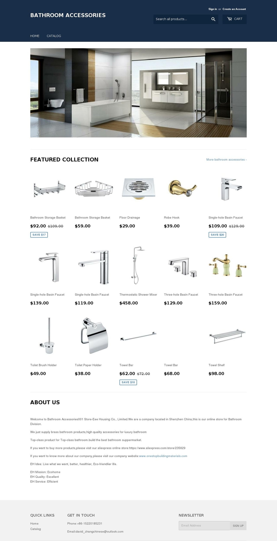 chinabathrooms.com — Shopify storefront screenshot
