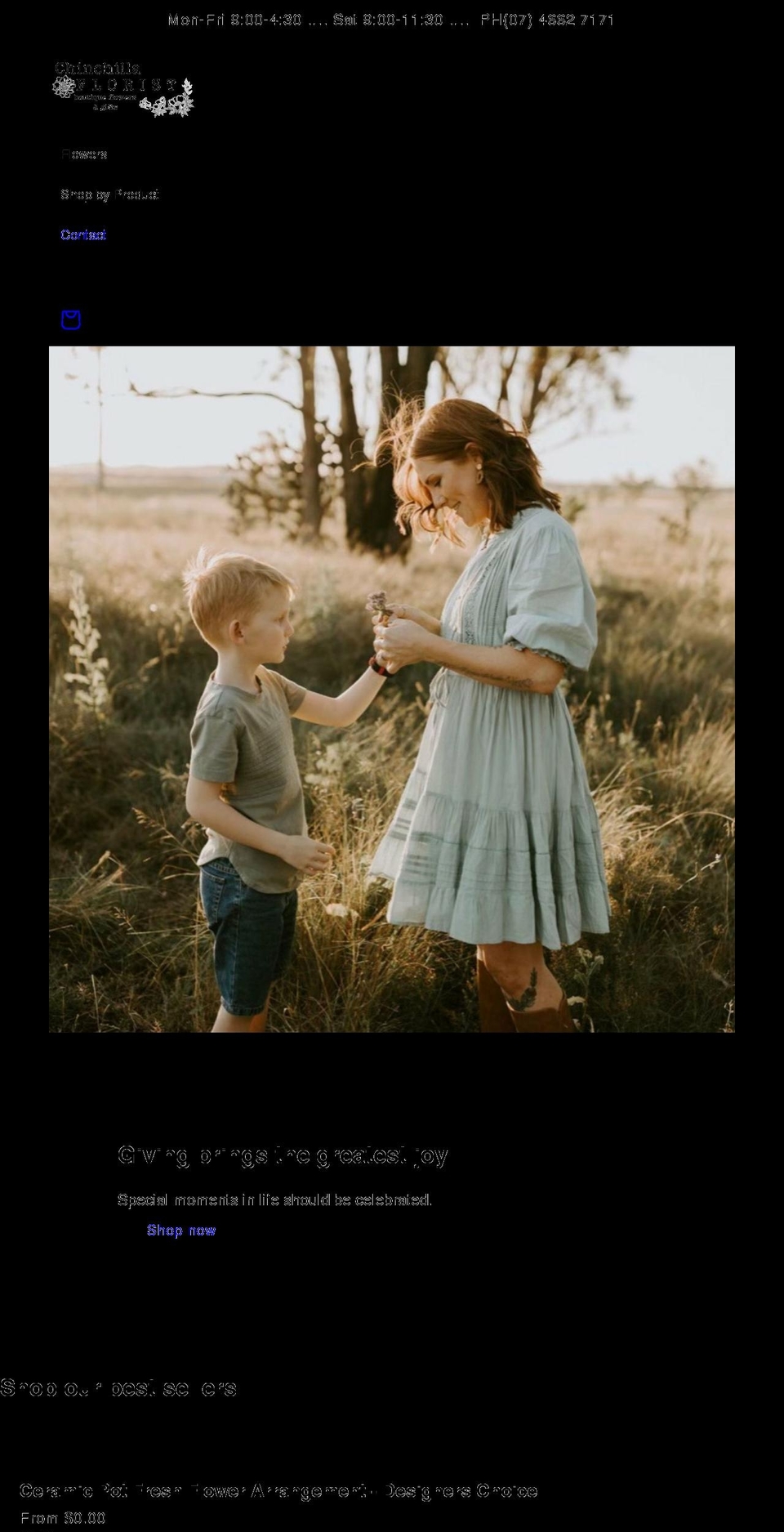 chinchillaflorist.com shopify website screenshot