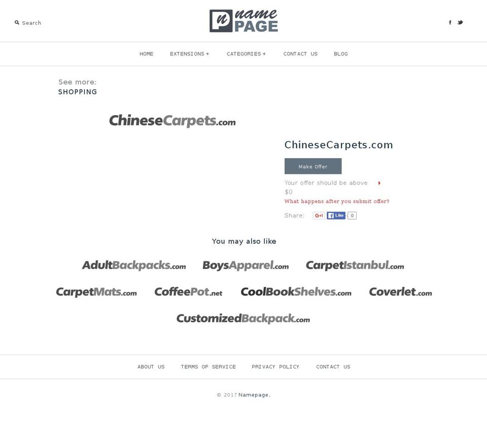 chinesecarpets.com shopify website screenshot