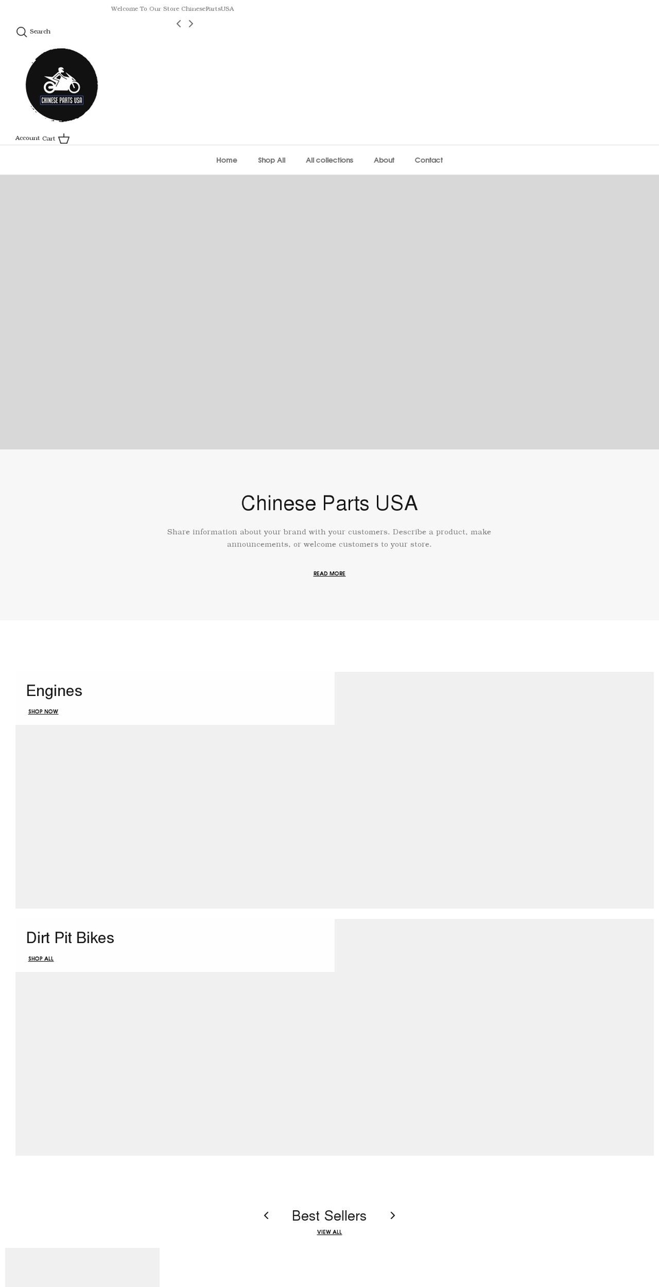 chinesepartsusa.com shopify website screenshot