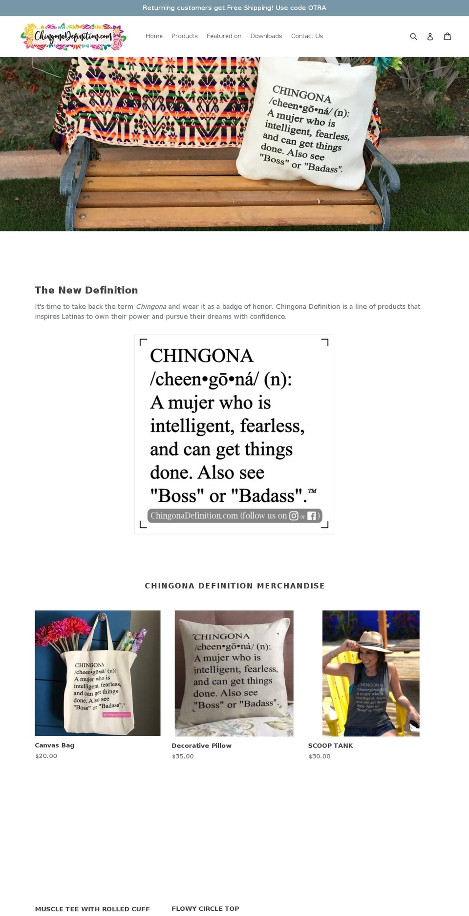 chingonadefinition.com — Shopify storefront screenshot