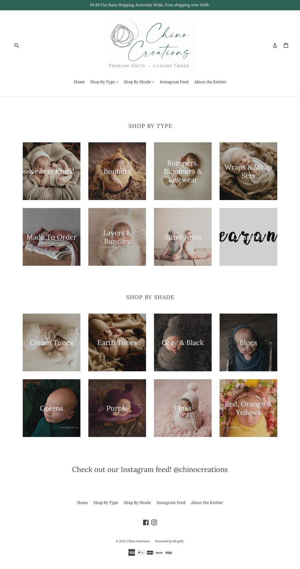 chinocreations.com.au shopify website screenshot
