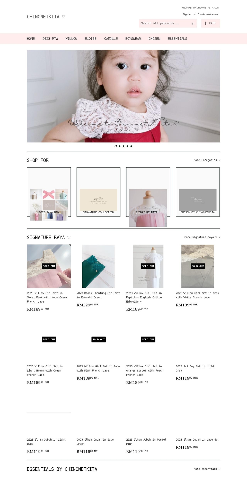 chinonetkita.com shopify website screenshot