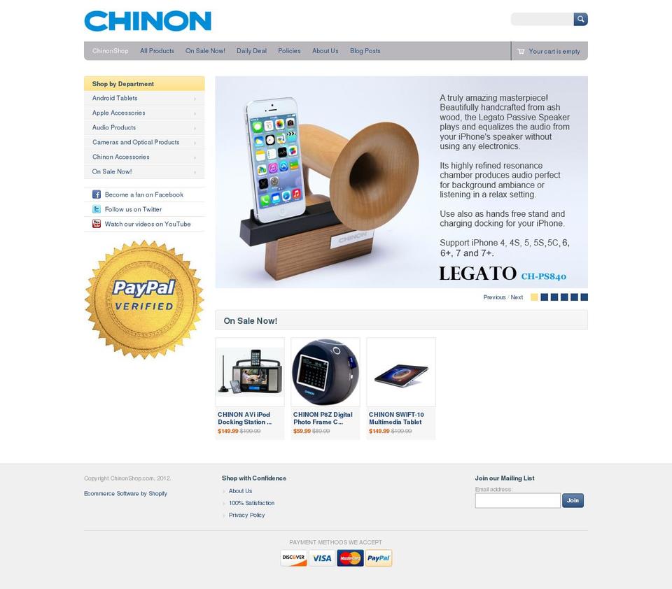 chinonshop.com shopify website screenshot