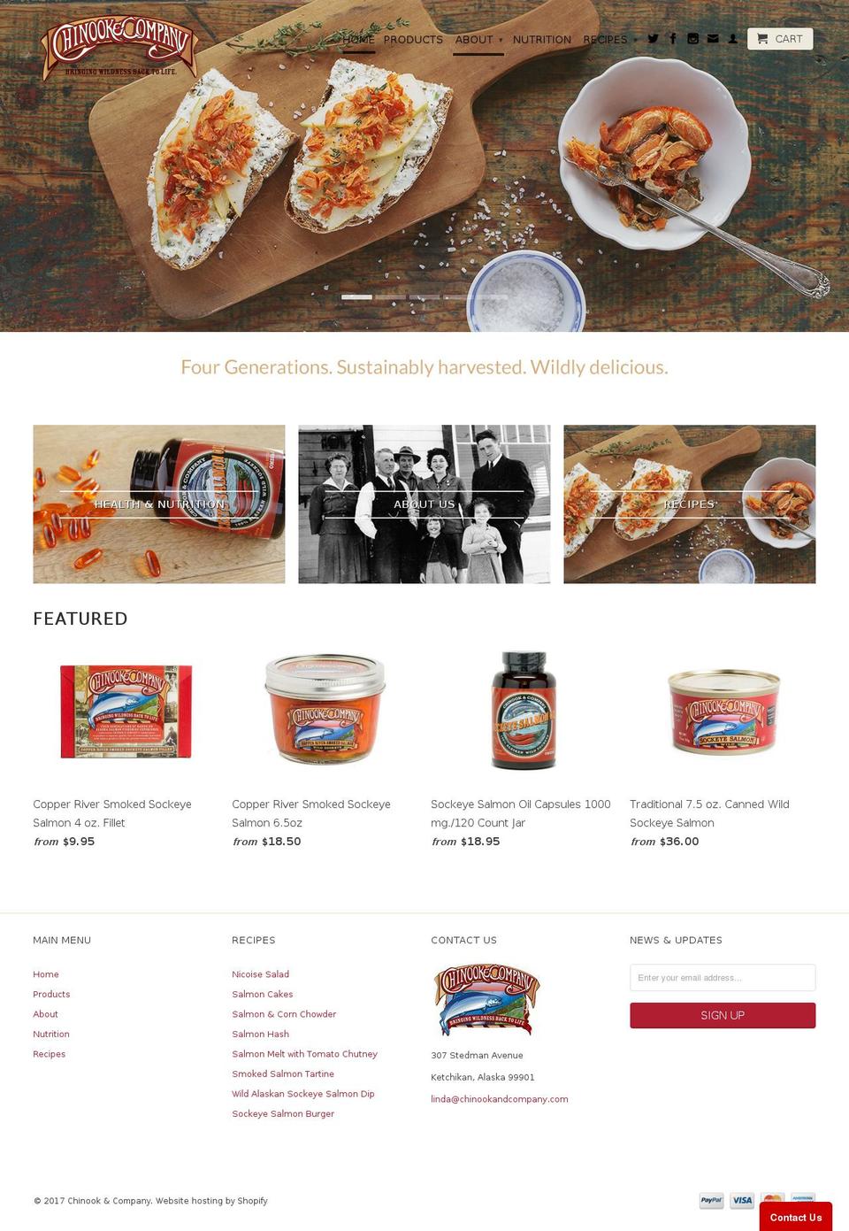 chinookandcompany.com shopify website screenshot