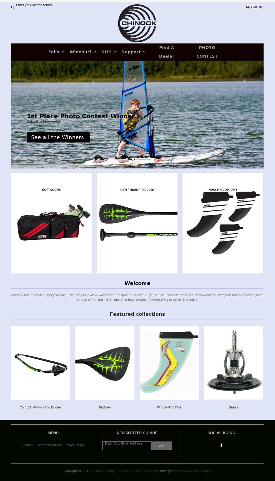 chinooksailing.com — Shopify storefront screenshot