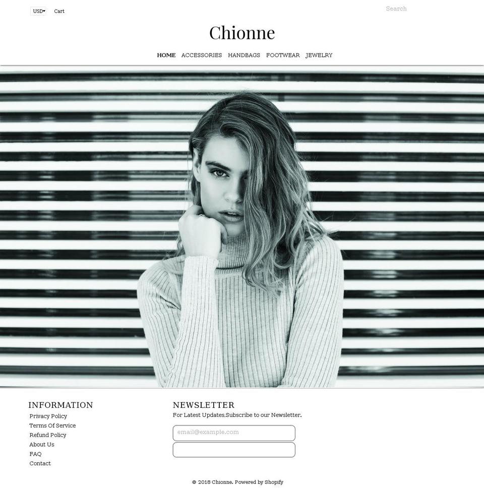 Lady Shopify theme site example chionne.com