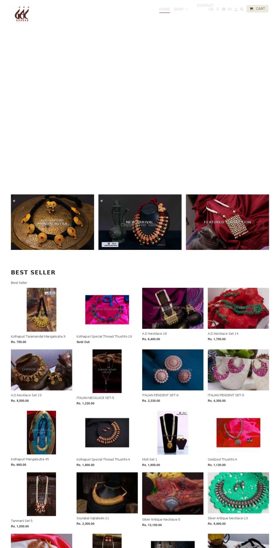 chipadesilvervalley.com — Shopify storefront screenshot