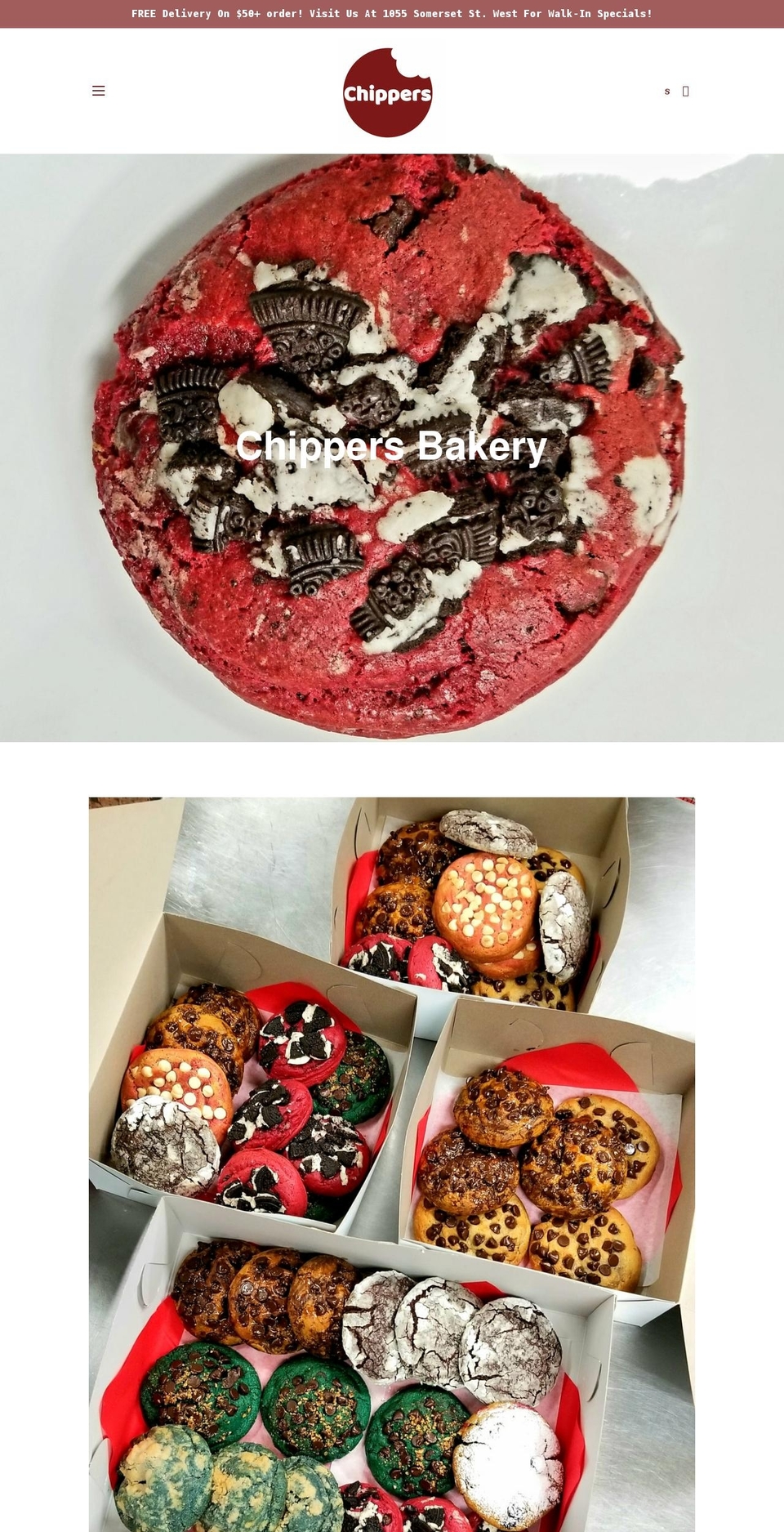 Bakery Shopify theme site example chippersbakery.com
