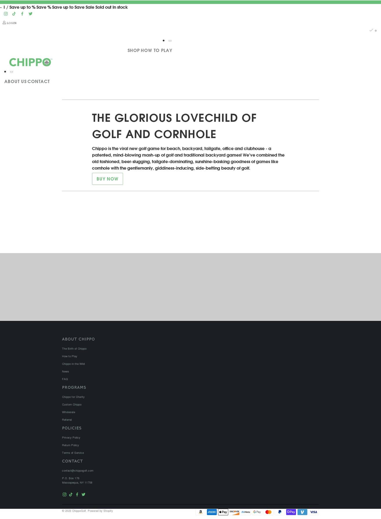 chippo.golf shopify website screenshot