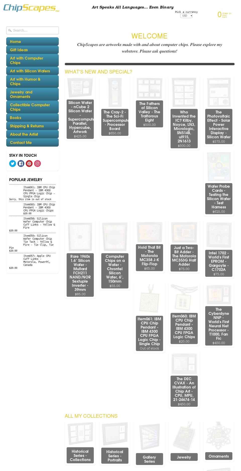 chipscapes.com shopify website screenshot