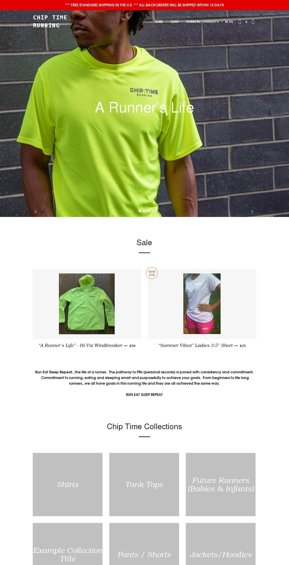 chiptimerunning.com shopify website screenshot