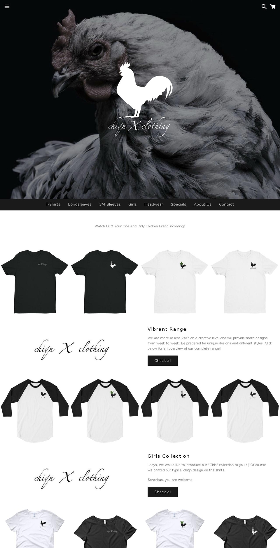 chiqn-clothing.com — Shopify storefront screenshot