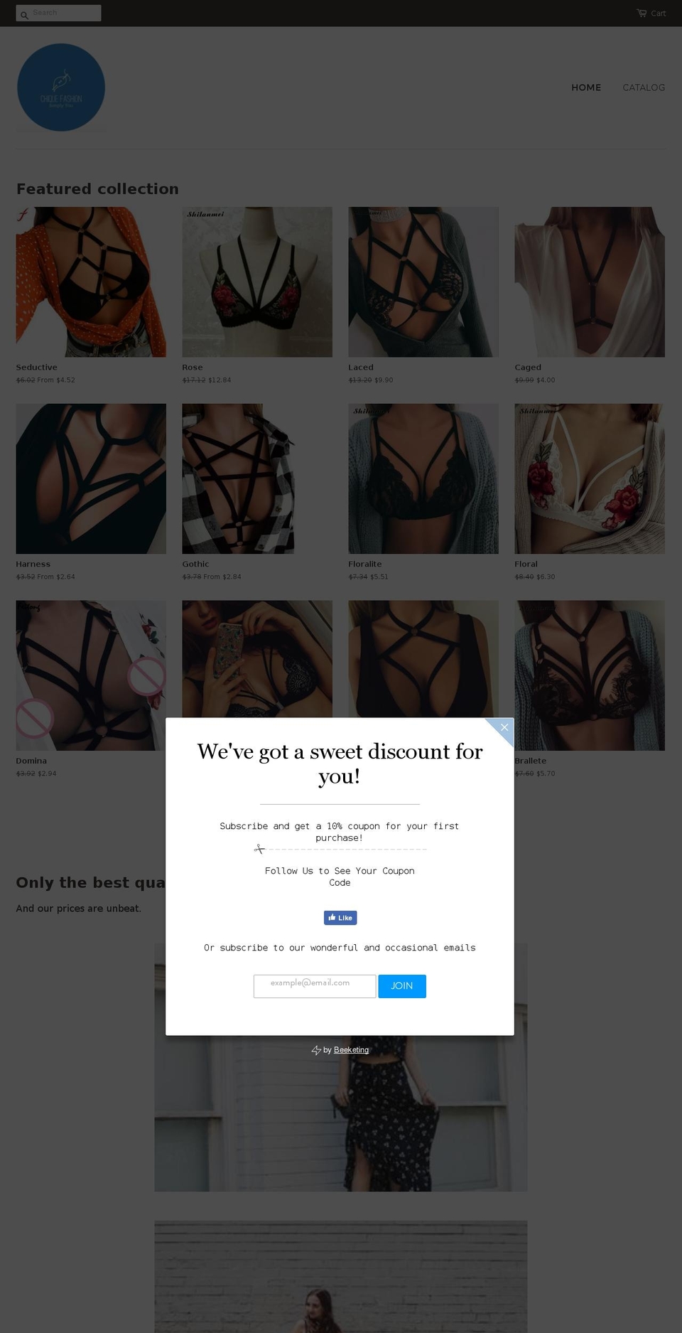 chique.fashion shopify website screenshot