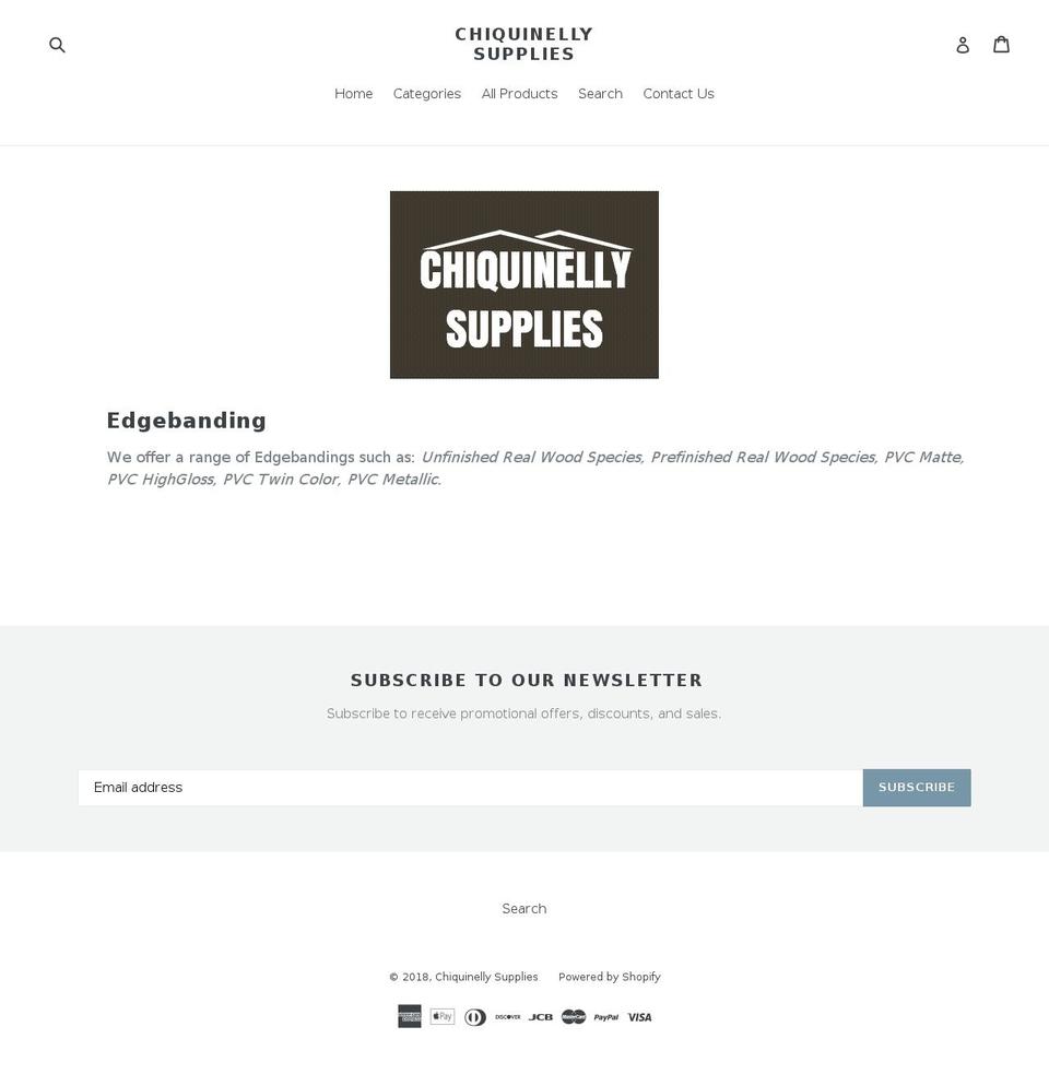 chiquinellysupplies.com — Shopify storefront screenshot