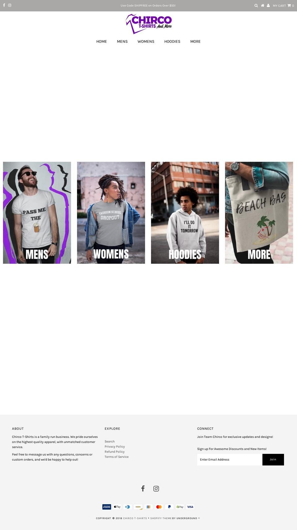 chircotshirts.com — Shopify storefront screenshot