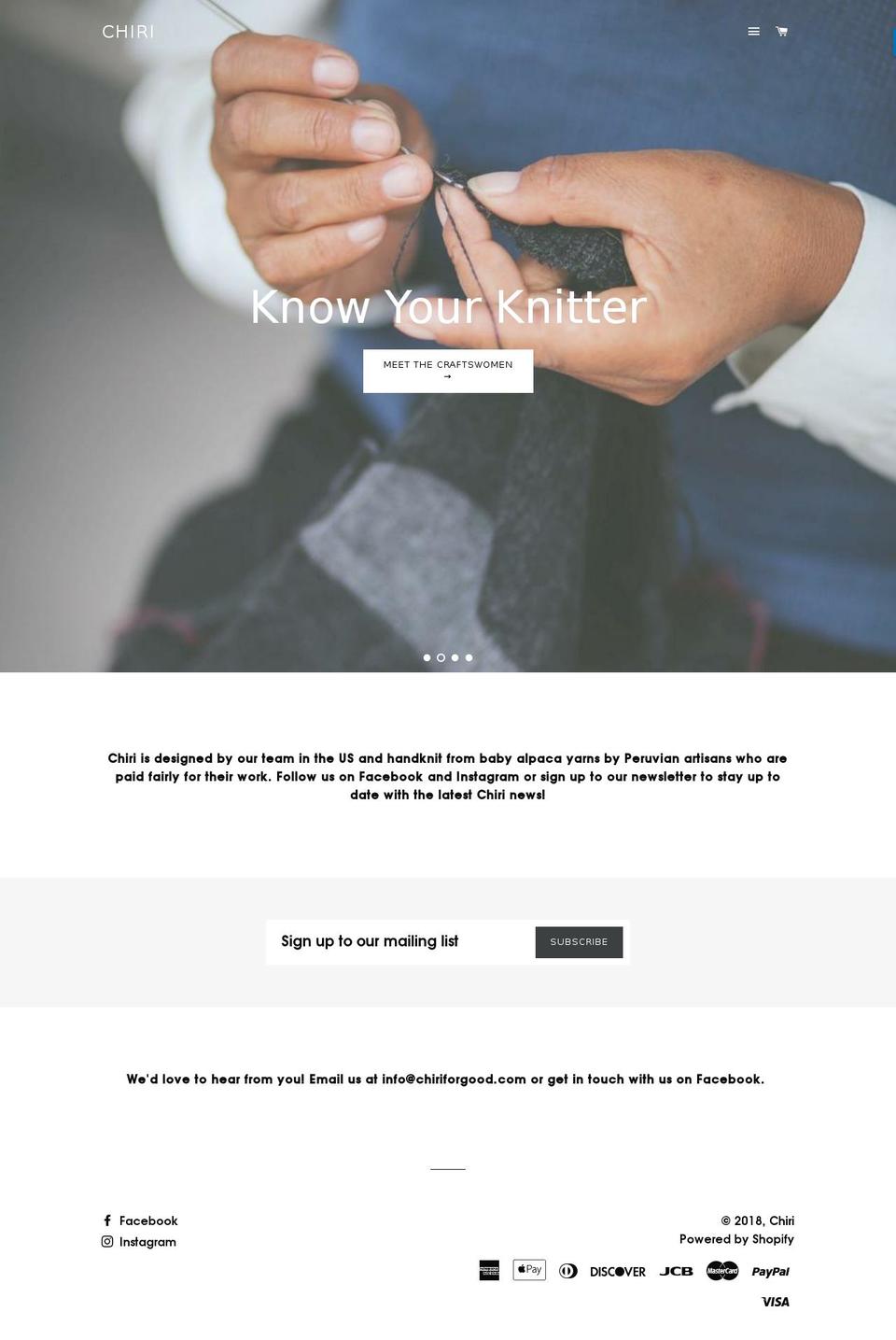 chiriforgood.com — Shopify storefront screenshot