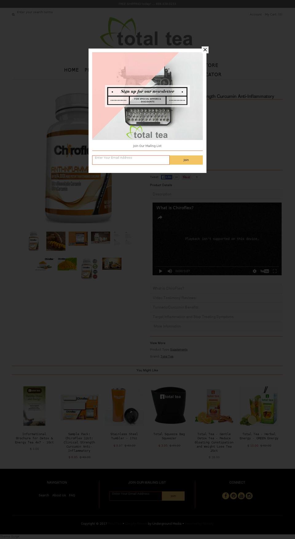 chiroflex.net shopify website screenshot