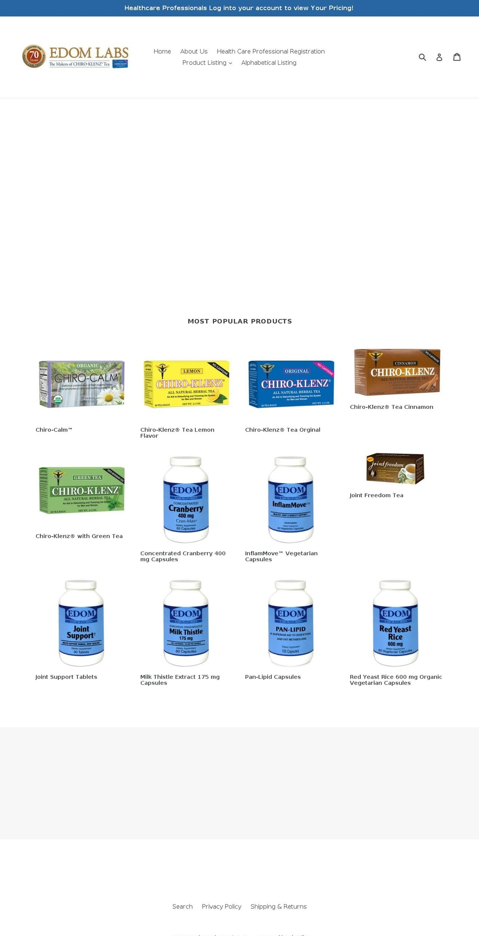 chiroklenz.com — Shopify storefront screenshot
