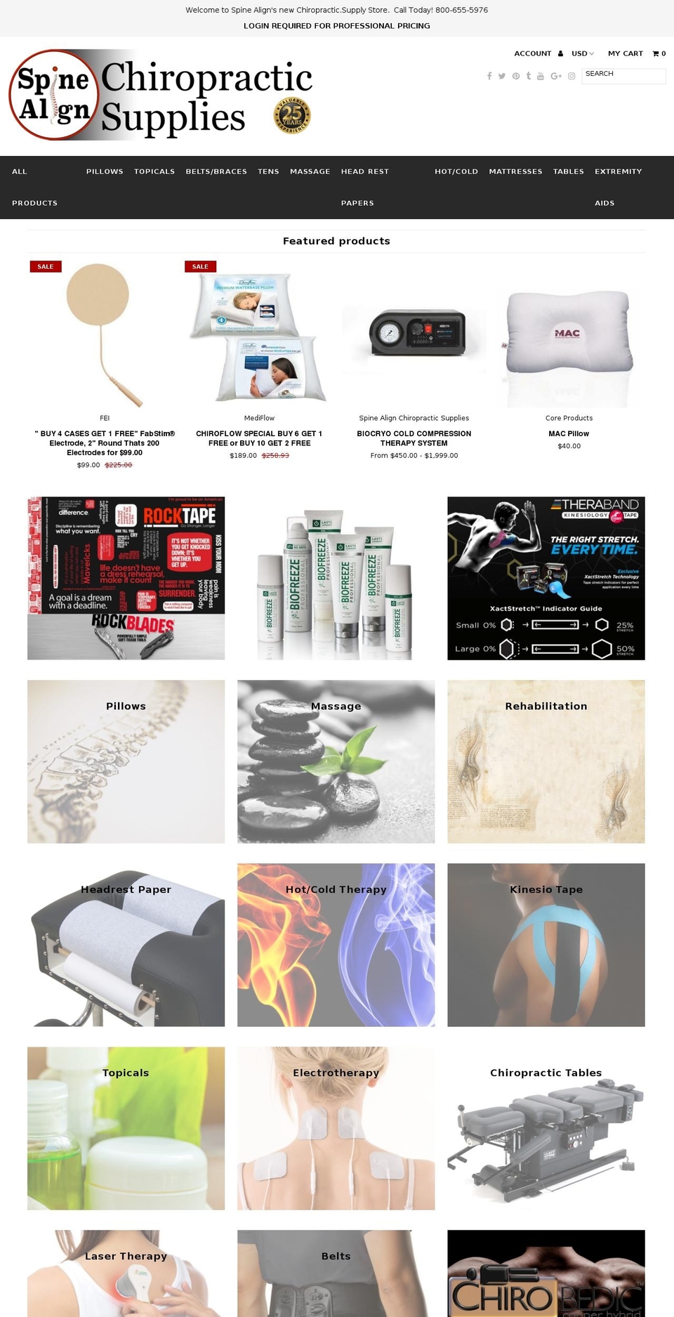 chiropractic.supplies shopify website screenshot