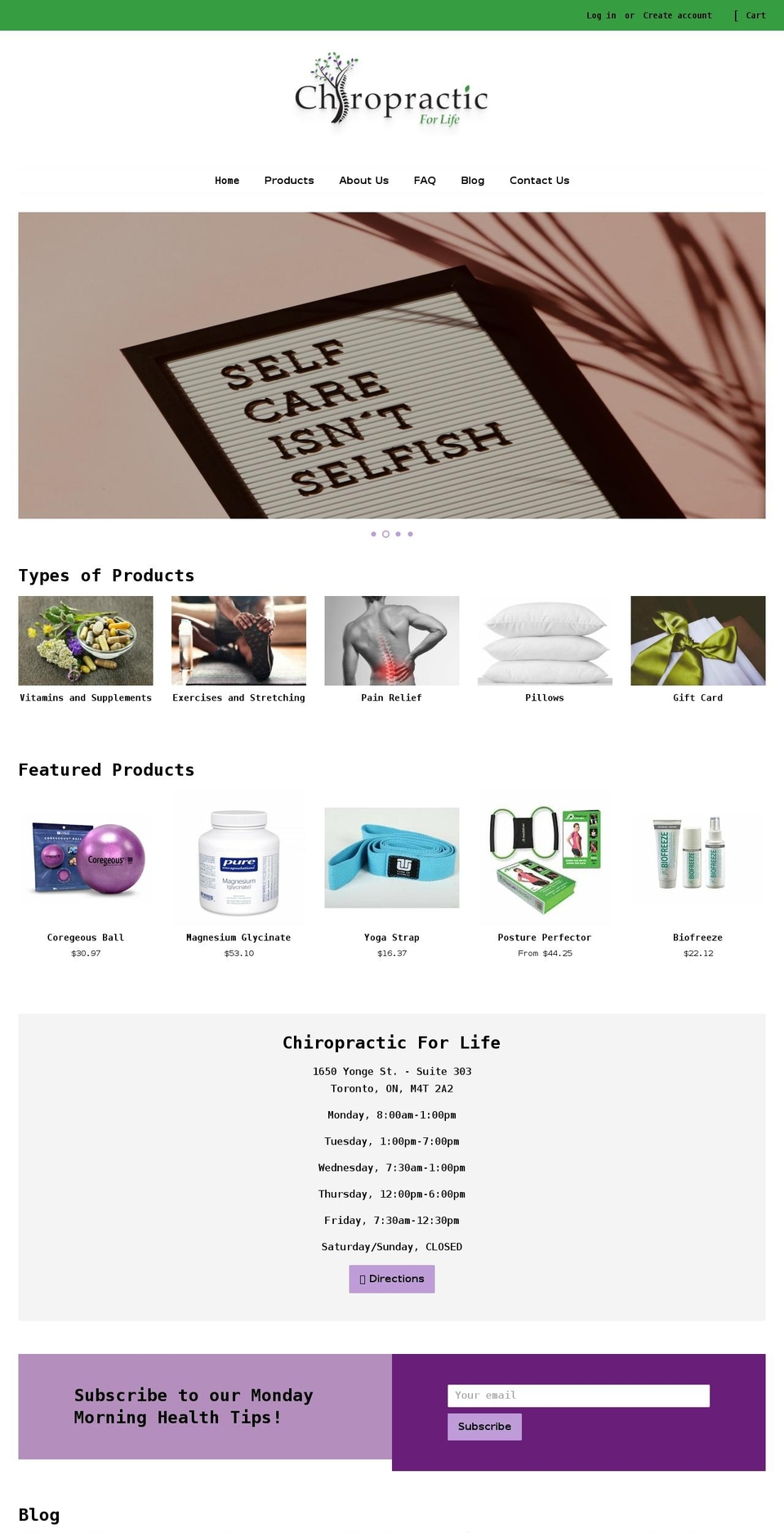 chiropracticforlife.ca shopify website screenshot