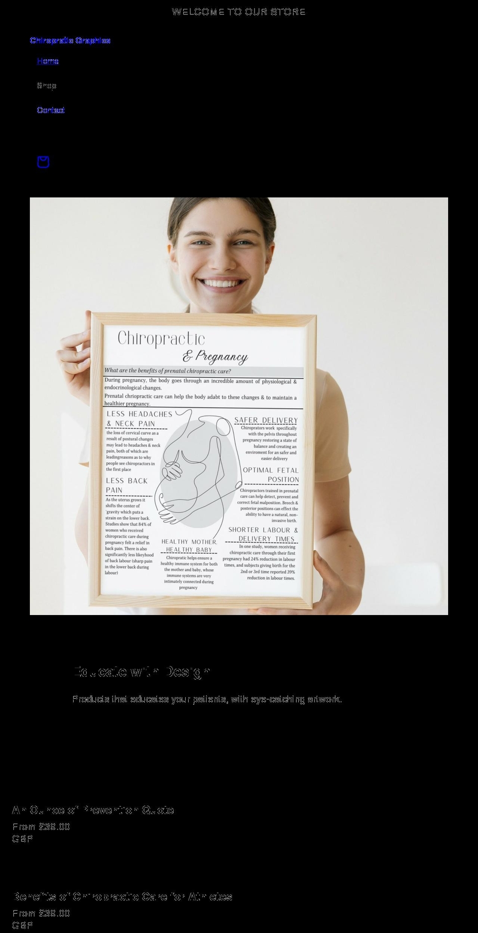 chiropracticgraphics.com shopify website screenshot