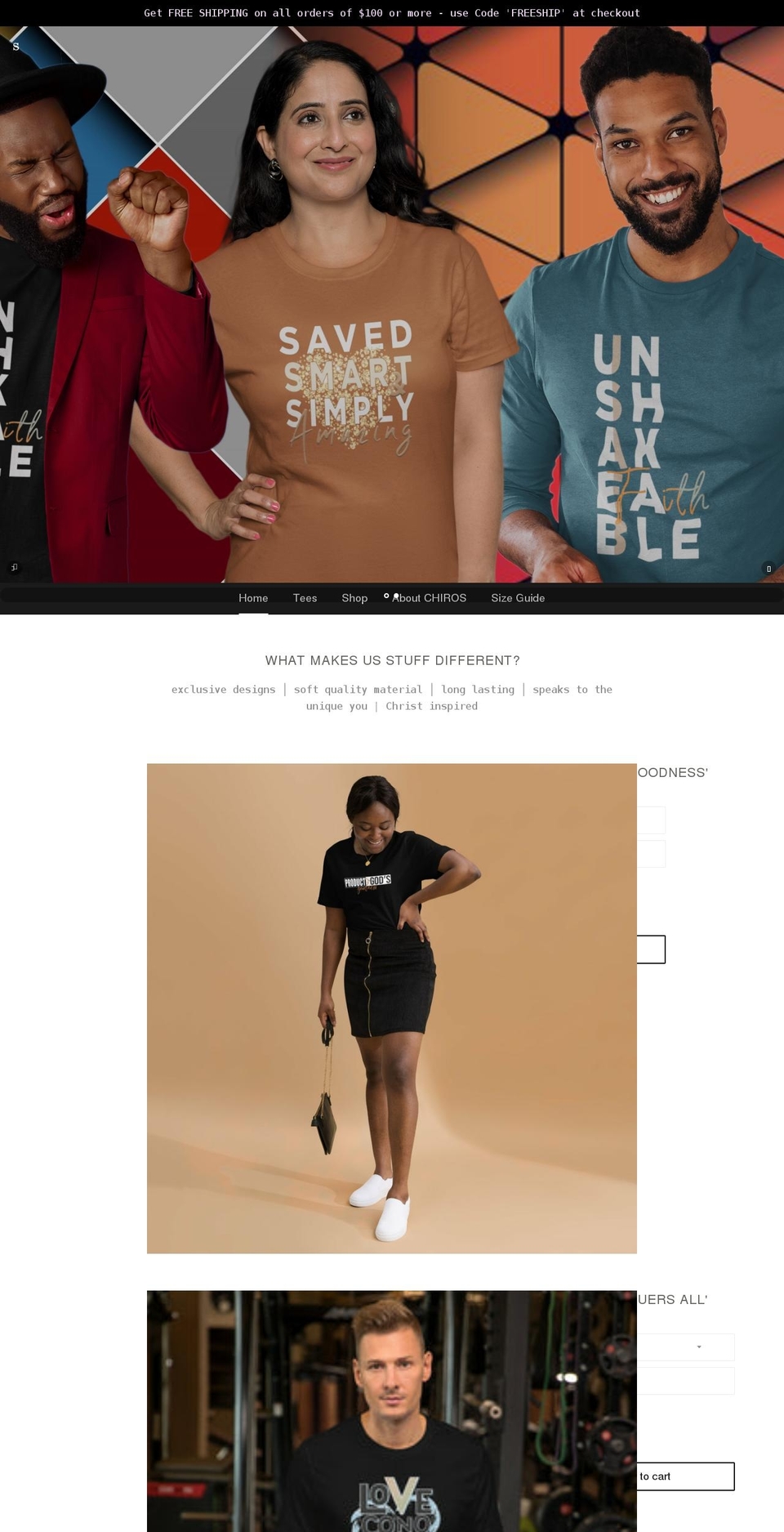 chirosapparel.com shopify website screenshot